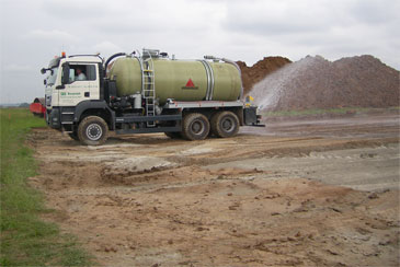 It is also necessary to water the ground after applying and milling the cement.